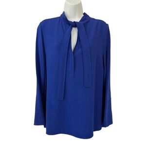 Proenza Schouler Royal Blue Tie-Neck Blouse
